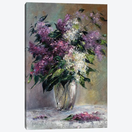 Bouquet Of Lilacs Canvas Print #NGR106} by Natalia Grinchenko Canvas Print