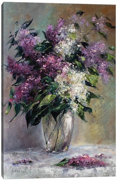 Bouquet Of Lilacs Canvas Art Print - Natalia Grinchenko