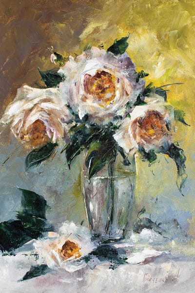 Bouquet Of White Roses by Natalia Grinchenko art print