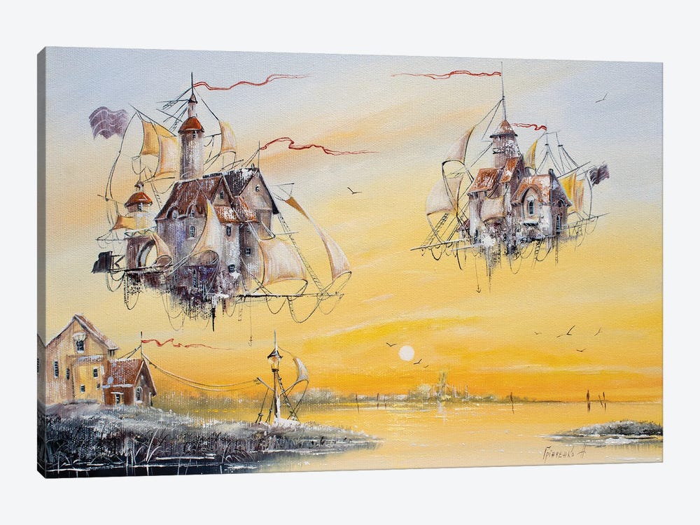Flying Dutchmen In Golden Rays by Natalia Grinchenko 1-piece Canvas Artwork
