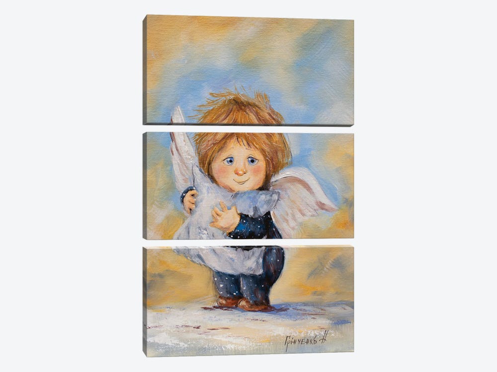 Guardian Angel Of Children's Dreams by Natalia Grinchenko 3-piece Canvas Art