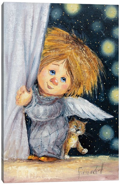 Guardian Angel Of Sweet Dreams Canvas Art Print - Natalia Grinchenko