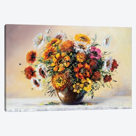 Summer Flowers In August Canvas Print #NGR129} by Natalia Grinchenko Canvas Art