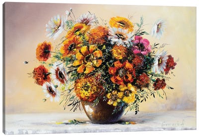 Summer Flowers In August Canvas Art Print - Natalia Grinchenko