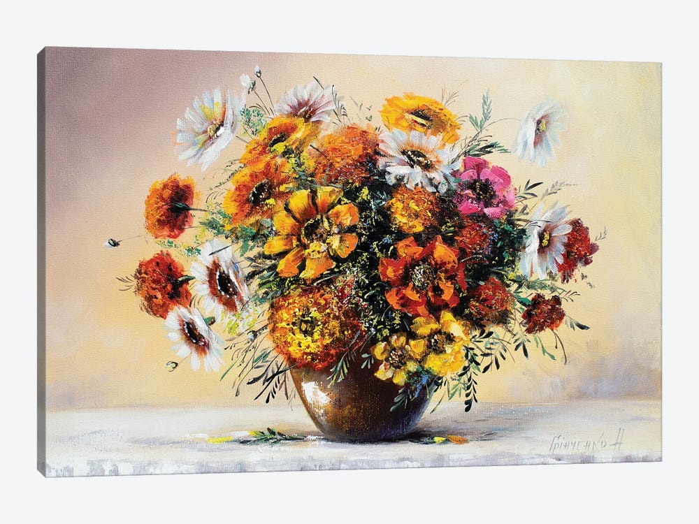 Summer Flowers In August by Natalia Grinchenko 1-piece Canvas Wall Art