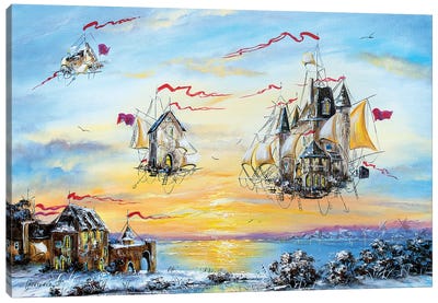 Flying Dutch City Canvas Art Print - Natalia Grinchenko