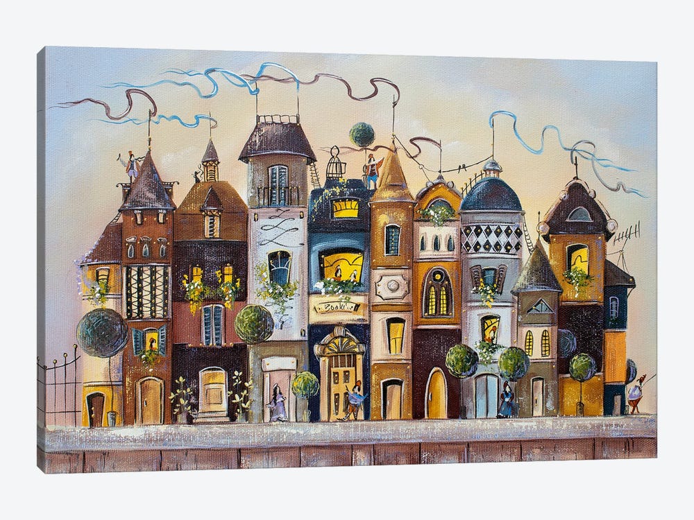 The City On The Bookshelf by Natalia Grinchenko 1-piece Canvas Artwork