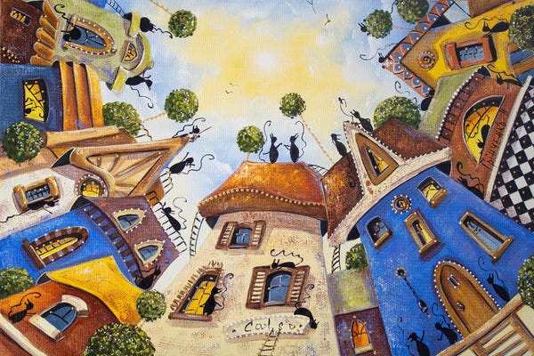 Fine Art Print: Spring Sun Rays In The City Of Cats by Natalia Grinchenko