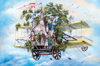 Flying House-City by Natalia Grinchenko art print