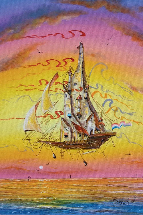 Castle Of The Flying Dutchmen On Sails by Natalia Grinchenko wall art