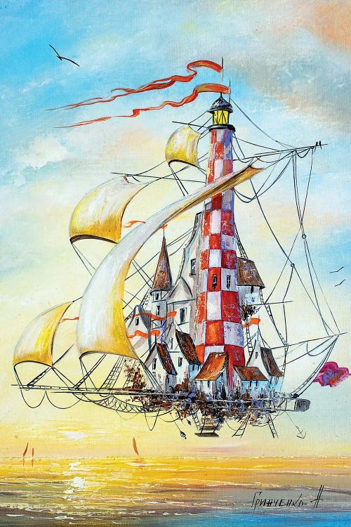 Flying Lighthouse by Natalia Grinchenko wall art