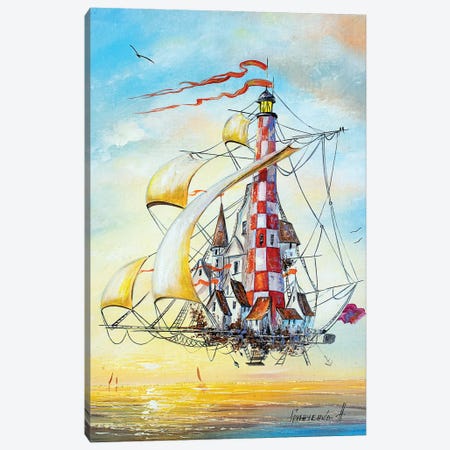 Flying Lighthouse Canvas Print #NGR16} by Natalia Grinchenko Canvas Print