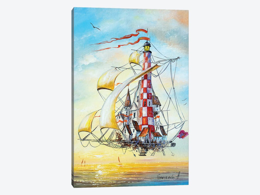 Flying Lighthouse by Natalia Grinchenko 1-piece Canvas Art
