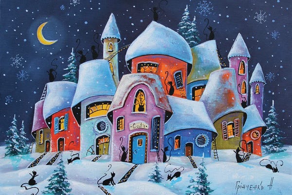 Black Cats: The Spirit Of Christmas In The City Of Cats by Natalia Grinchenko