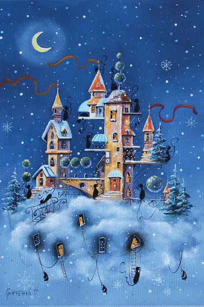 Black Cats: Winter Flight Of The Amazing City Of Cats by Natalia Grinchenko