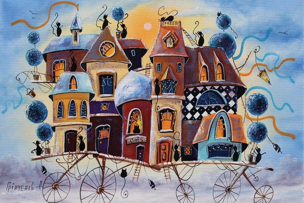Black Cats: Winter Journey To The Fabulous City Of Cats by Natalia Grinchenko