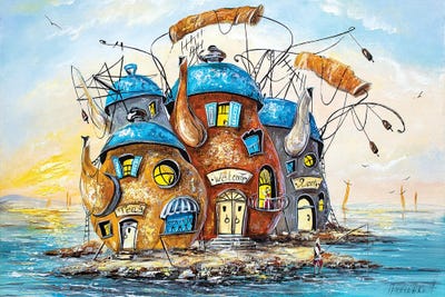 Island Of Teapots by Natalia Grinchenko art print