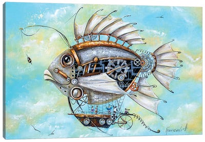 Mechanical Fish Travel Canvas Art Print - Natalia Grinchenko
