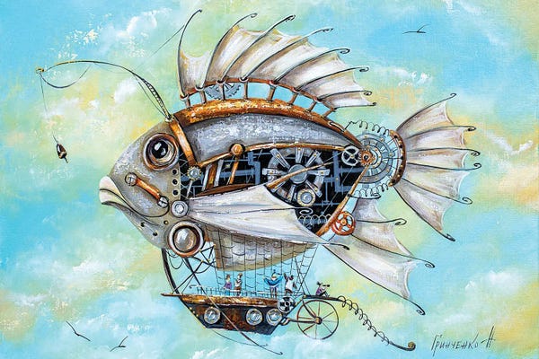 Steampunk: Mechanical Fish Travel by Natalia Grinchenko