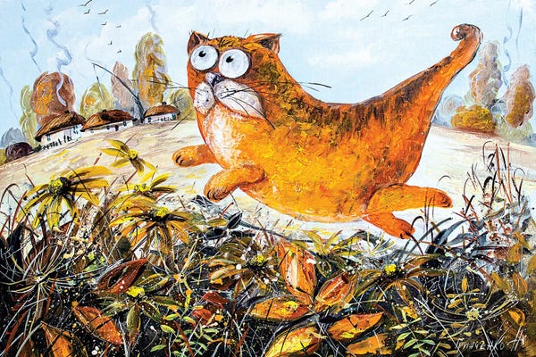 Orange Cats: Red Cat Of Autumn by Natalia Grinchenko
