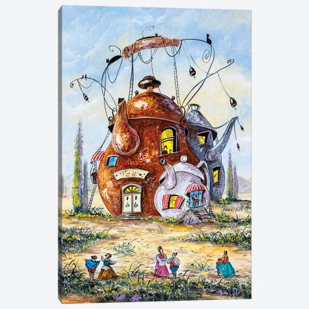 Stories Of The Tea Town Canvas Print #NGR29} by Natalia Grinchenko Canvas Art Print