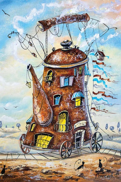 Teapot-Traveler by Natalia Grinchenko art print