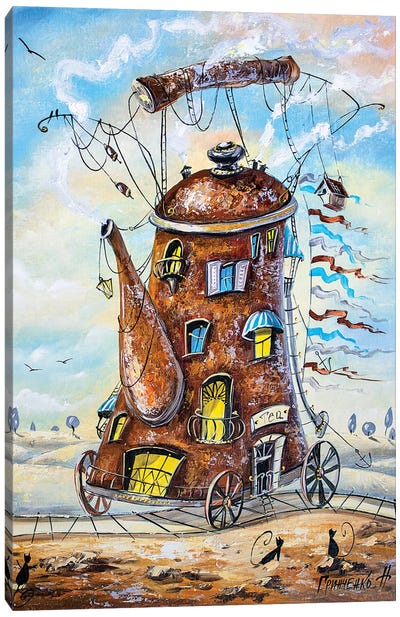 Teapot-Traveler Canvas Art Print - Natalia Grinchenko