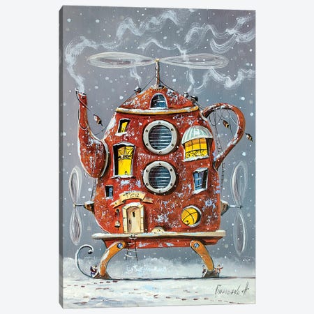 Warm Teapot-Home. Canvas Print #NGR34} by Natalia Grinchenko Canvas Art Print
