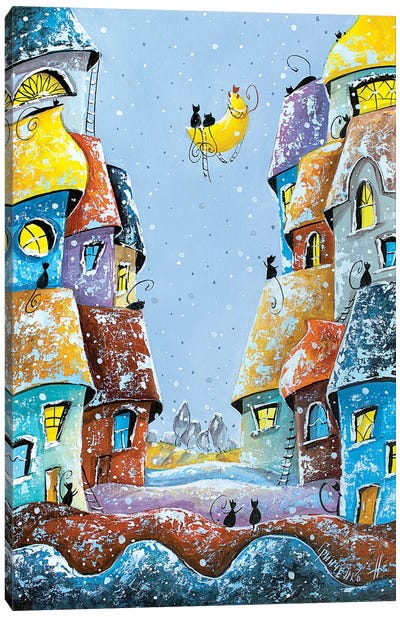 Winter Lullaby Of The Moon Canvas Art Print - Natalia Grinchenko
