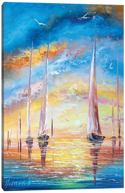 Yachts On Vacation Canvas Art Print - Natalia Grinchenko