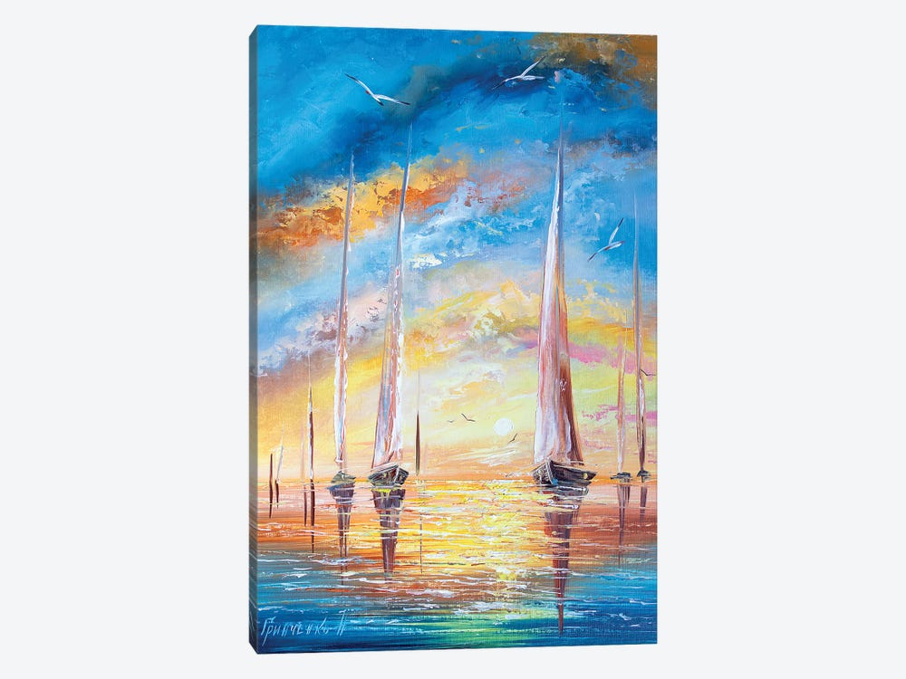 Yachts On Vacation by Natalia Grinchenko 1-piece Canvas Artwork