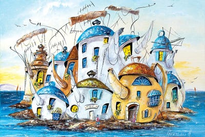 City Of Teapots by Natalia Grinchenko framed canvas print