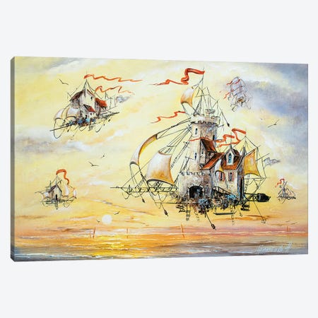 Amazing Flying Dutchmen Canvas Print #NGR40} by Natalia Grinchenko Canvas Print