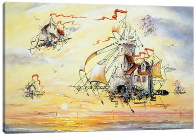 Amazing Flying Dutchmen Canvas Art Print - Natalia Grinchenko