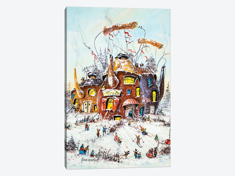 Winter Activities In The Tea by Natalia Grinchenko 1-piece Canvas Artwork