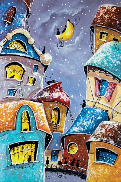 Winter Wonderland: Winter Night In The City Of Cats by Natalia Grinchenko
