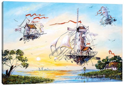 Flying Dutchmen returning home Canvas Art Print - Natalia Grinchenko