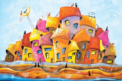 White nights in the city of cats by Natalia Grinchenko art print