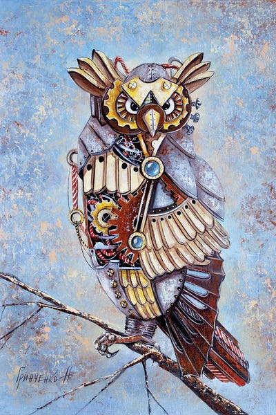 Whimsical Steampunk: Mechanical Owl by Natalia Grinchenko