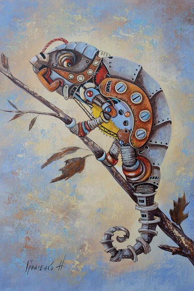 Whimsical Steampunk: Steampunk Chameleon by Natalia Grinchenko