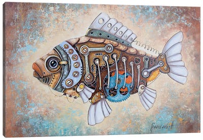 Steampunk Fish Canvas Art Print - Whimsical Steampunk