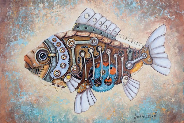 Kids Ocean Life Art: Steampunk Fish by Natalia Grinchenko