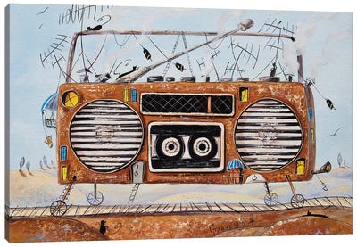 Traveler Tape Recorder Canvas Art Print - Natalia Grinchenko