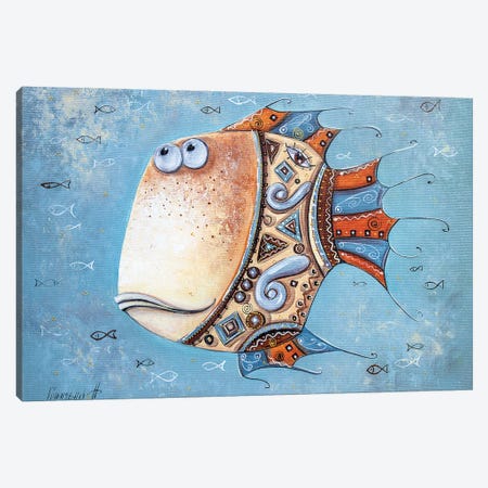 Fish-Mascot Canvas Print #NGR7} by Natalia Grinchenko Art Print