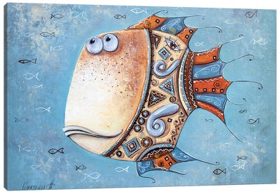 Fish-Mascot Canvas Art Print - Natalia Grinchenko