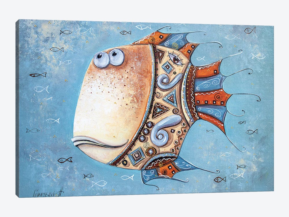 Fish-Mascot by Natalia Grinchenko 1-piece Canvas Artwork