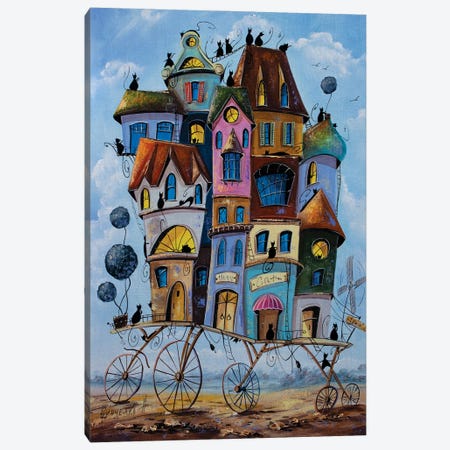 The Most Wandering City Of Cats Canvas Print #NGR83} by Natalia Grinchenko Canvas Print