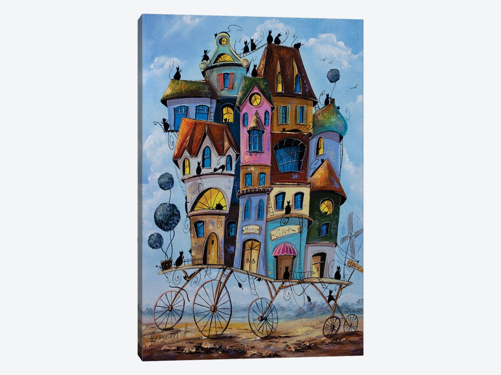 The Most Wandering City Of Cats by Natalia Grinchenko 1-piece Canvas Wall Art