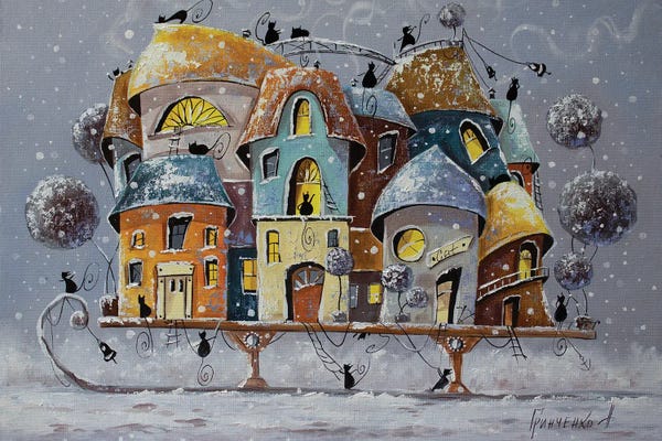 Snow: Winter Adventure City Of Cats by Natalia Grinchenko