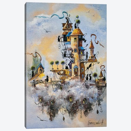 City Of Cats In The Clouds Canvas Print #NGR89} by Natalia Grinchenko Art Print